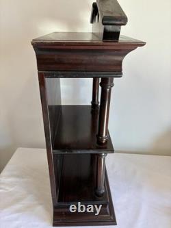 Vintage Wood Shelf Stand Display Cabinet Colonial Style 28 Tall