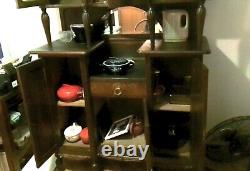 Vintage Wood Two Tier Cabinet excellent condition
