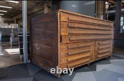 Vintage Wood flat file flatfile cabinet film studio Art Paper Storage Cabinet