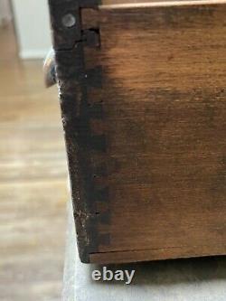 Vintage Wooden 2 Drawer Library Card Catalog Box Index File Cabinet