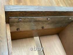 Vintage Wooden 2 Drawer Library Card Catalog Box Index File Cabinet