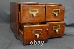 Vintage Wooden 4 Drawer File Case
