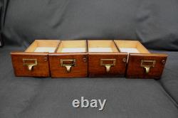 Vintage Wooden 4 Drawer File Case
