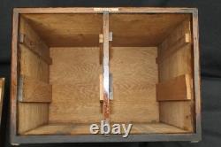 Vintage Wooden 4 Drawer File Case