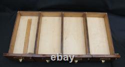 Vintage Wooden 4 Drawer File Case