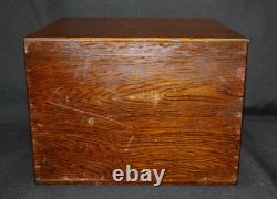 Vintage Wooden 4 Drawer File Case