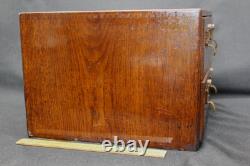 Vintage Wooden 4 Drawer File Case