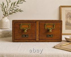 Vintage Wooden Card Catalog Cabinet Apothecary Style Storage