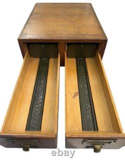 Vintage Wooden Card Catalog Cabinet Apothecary Style Storage