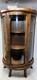 Vintage Wooden Curved Glass Curio Cabinet Display Case 1970s. Needsnewlatchknob