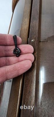 Vintage Wooden Curved Glass Curio Cabinet Display Case 1970s. NeedsNewLatchknob