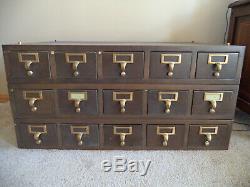 Vintage Wooden Library/Index/Card Catalog 15 drawer