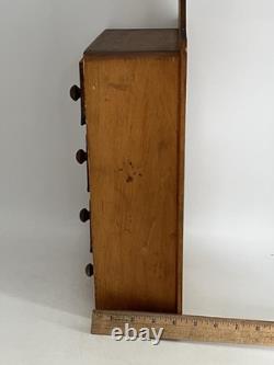 Vintage Wooden Pine Apothecary Cabinet 8 Drawer Spice Chest Primitive Handmade