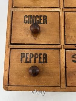 Vintage Wooden Pine Apothecary Cabinet 8 Drawer Spice Chest Primitive Handmade Vintage Wooden Pine Apothecary Cabinet 8 Drawer Spice Chest Primitive Handmade