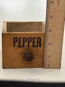 Vintage Wooden Pine Apothecary Cabinet 8 Drawer Spice Chest Primitive Handmade