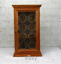 Vintage Wooden small Medicine Cabinet Apothecary wall cabinet Plastic Door