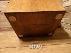 Vintage YAWMAN Wood File Cabinet Desktop Document Organizer Storage Chest, Mail