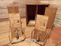 Vintage YAWMAN Wood File Cabinet Desktop Document Organizer Storage Chest, Mail
