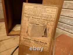 Vintage YAWMAN Wood File Cabinet Desktop Document Organizer Storage Chest, Mail