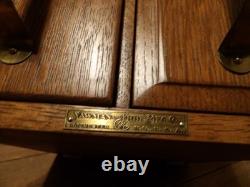 Vintage YAWMAN Wood File Cabinet Desktop Document Organizer Storage Chest, Mail
