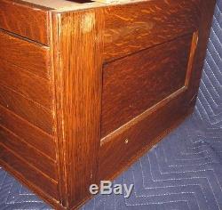 Vintage Yawman & Erbe Tiger Oak Seven Drawer Stacking Flat File Cabinet Section