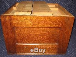 Vintage Yawman & Erbe Tiger Oak Seven Drawer Stacking Flat File Cabinet Section