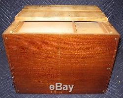 Vintage Yawman & Erbe Tiger Oak Seven Drawer Stacking Flat File Cabinet Section