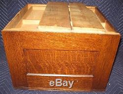 Vintage Yawman & Erbe Tiger Oak Seven Drawer Stacking Flat File Cabinet Section