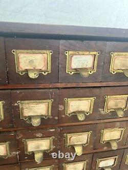 Vintage antique apothecary cabinet hardware store part storage 43 h x 39 x 12