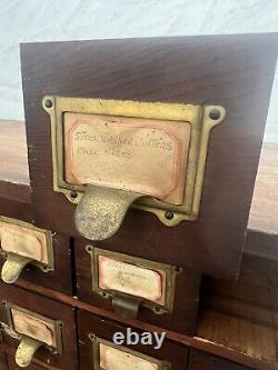 Vintage antique apothecary cabinet hardware store part storage 43 h x 39 x 12