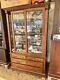 Vintage Antique Quartersawn Oak 2 Door Upright Cabinet 72 H X 45.5 W X 18 D