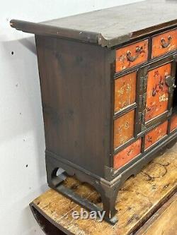Vintage antique style chinese cabinet asian 4 drawers small tansu