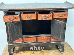Vintage antique style chinese cabinet asian 4 drawers small tansu