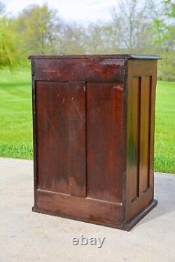 Vintage apothecary cabinet wood drawer antique typeset letterpress watchmaker