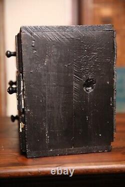 Vintage apothecary cabinet wood drawer box chest black antique organizer jewelry