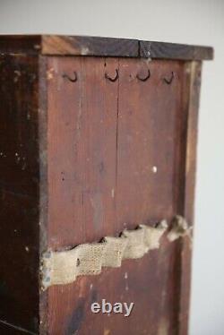 Vintage apothecary cabinet wood drawers hardware nut bolt bin storage tool box