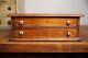 Vintage Apothecary Drawer Cabinet Sewing Needle Wood Box Spool Porcelain Knobs