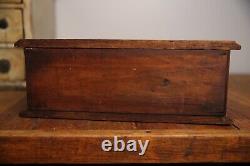 Vintage apothecary drawer Cabinet Sewing needle wood box spool Porcelain Knobs
