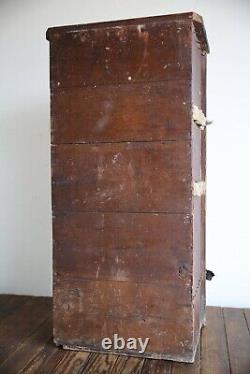 Vintage apothecary drawer cabinet hardware wood cubby tool box antique box case