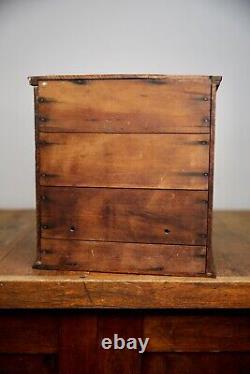 Vintage apothecary wood Cabinet antique counter flap door safe lock no key oak