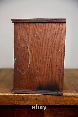 Vintage apothecary wood Cabinet antique counter flap door safe lock no key oak