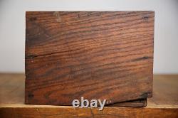 Vintage apothecary wood Cabinet antique counter flap door safe lock no key oak