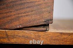 Vintage apothecary wood Cabinet antique counter flap door safe lock no key oak