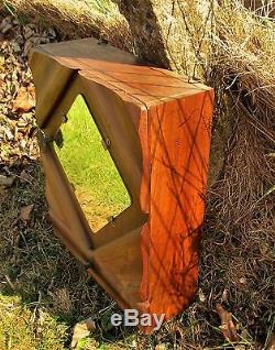 Vintage art deco Wood small Medicine Cabinet Apothecary wall Mirror Drawer funky