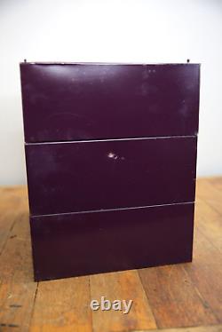 Vintage industrial file cabinet apothecary parts bin tool box storage brass knob