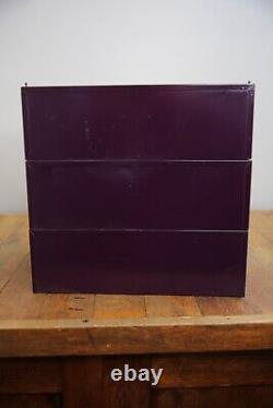 Vintage industrial file cabinet apothecary parts bin tool box storage brass knob