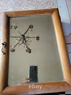 Vintage small medicine cabinet or kitchen beveled glass mirror