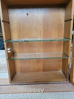 Vintage small medicine cabinet or kitchen beveled glass mirror