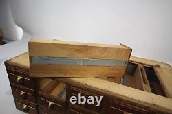 Vintage wood 15 Drawers 3x5 index card or recipe file cabinet 33 x17 & 13 tall