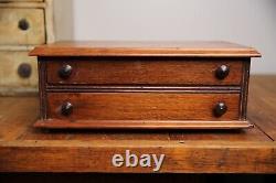 Vintage wood apothecary drawer Cabinet Sewing needle box spool cabinet antique